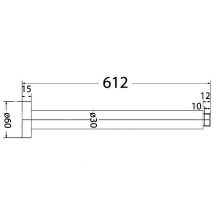 Acl 600mm Round Ceiling Arm Chrome
