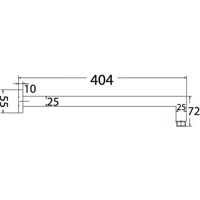 ACL Square Horizontal Wall Arm Chrome
