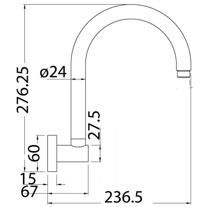 Acl PRY016 Gooseneck Shower Arm