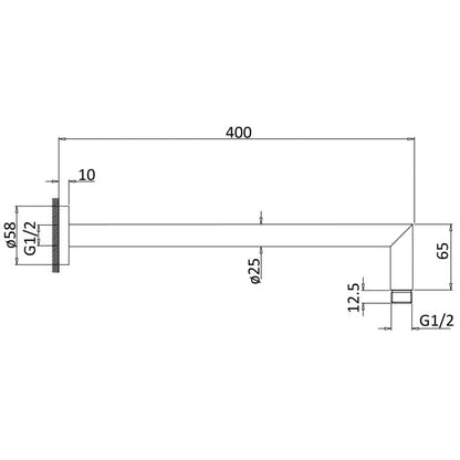 Acl PRY103 Horizontal Shower Arm