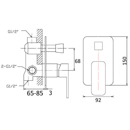 Acl Nova Shower Bath Mixer W/ Divertor