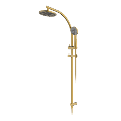 Abey Gareth Ashton Curve Rail and Shower Two In One Shower System - Brushed Brass