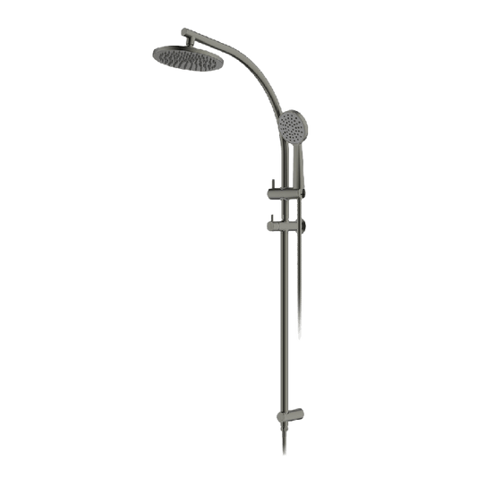 Abey Gareth Ashton Curve Rail and Shower Two In One Shower System - Gun Metal