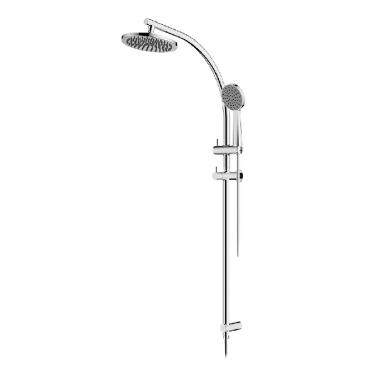 Abey Gareth Ashton Curve Rail and Shower Two In One Shower System - Chrome