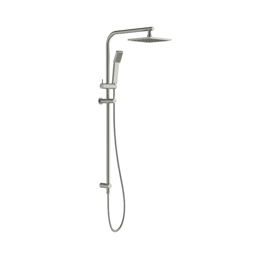 Abey Gareth Ashton Arch Rail and Shower Two In One Shower System - Brushed Nickel