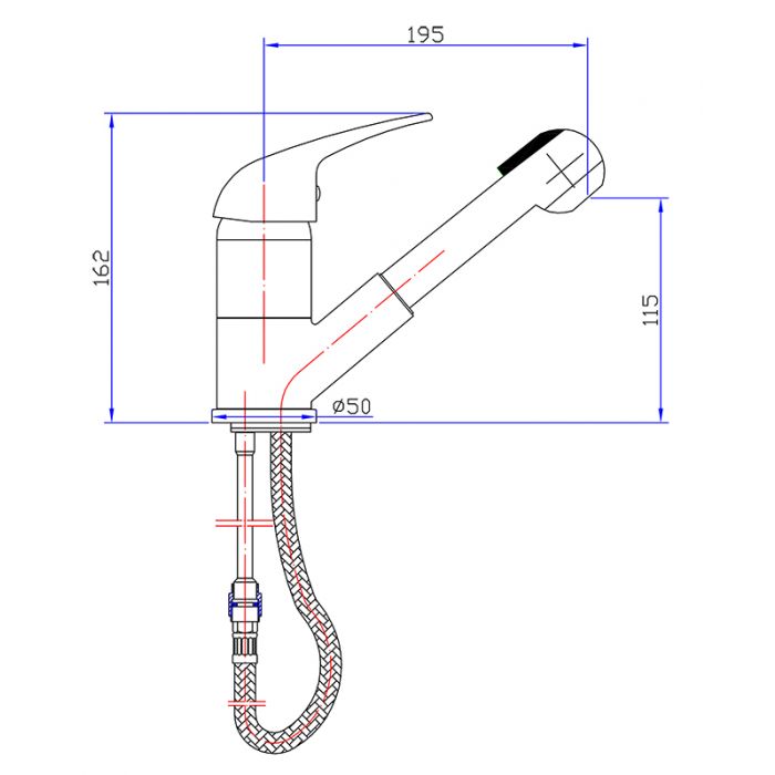 Acl Ruby Pullout Sink Mixer