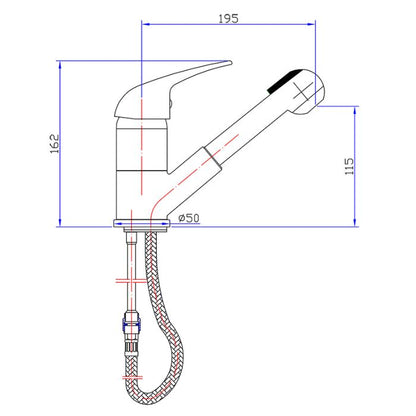 Acl Ruby Pullout Sink Mixer