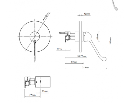Abey Gareth Ashton MixMaster Disabled Shower Mixer 40mm
