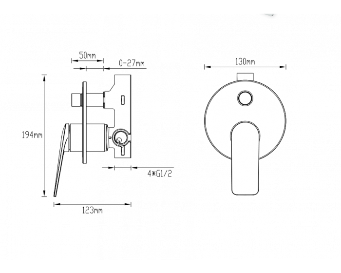 Abey Gareth Ashton Vela Shower Bath Mixer W/ Divertor - Chrome