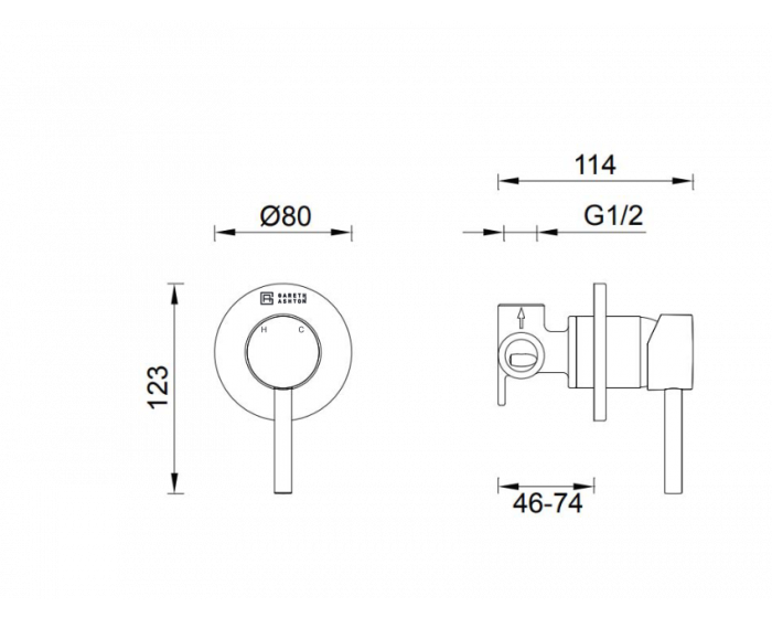 Abey Gareth Ashton 316SS Shower Bath Mixer