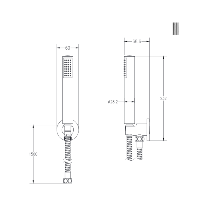 Abey Gareth Ashton Cylinder Shower On Hook - Brushed Brass