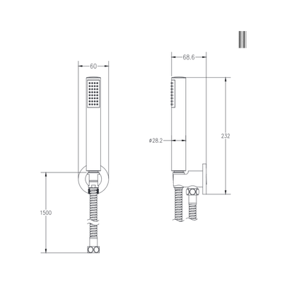 Abey Gareth Ashton Cylinder Shower On Hook - Brushed Brass