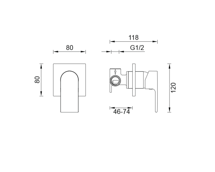 Abey Gareth Ashton Park Avenue Shower Bath Wall Mixer - Brushed Nickel