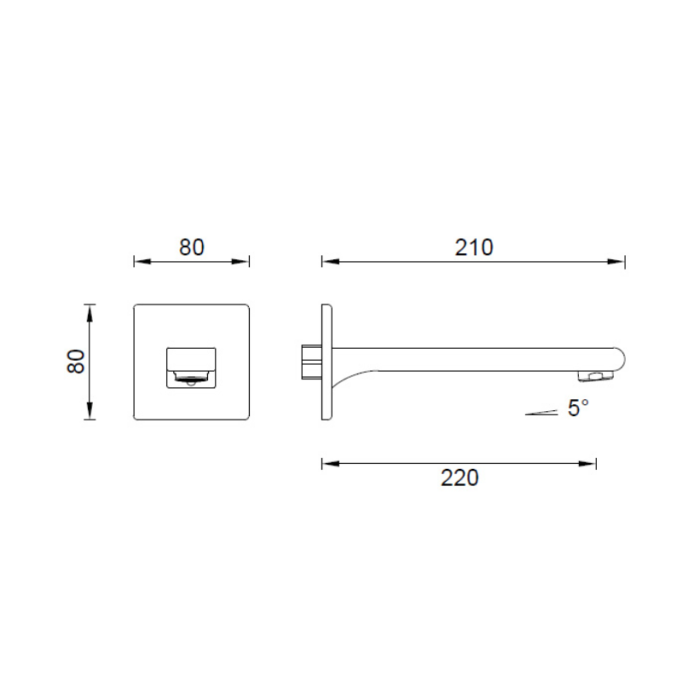 Abey Gareth Ashton Park Avenue Basin Spout 2 Piece 210mm - Chrome
