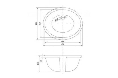 Narva 48 x 39 Under Counter Ceramic Wash Basin