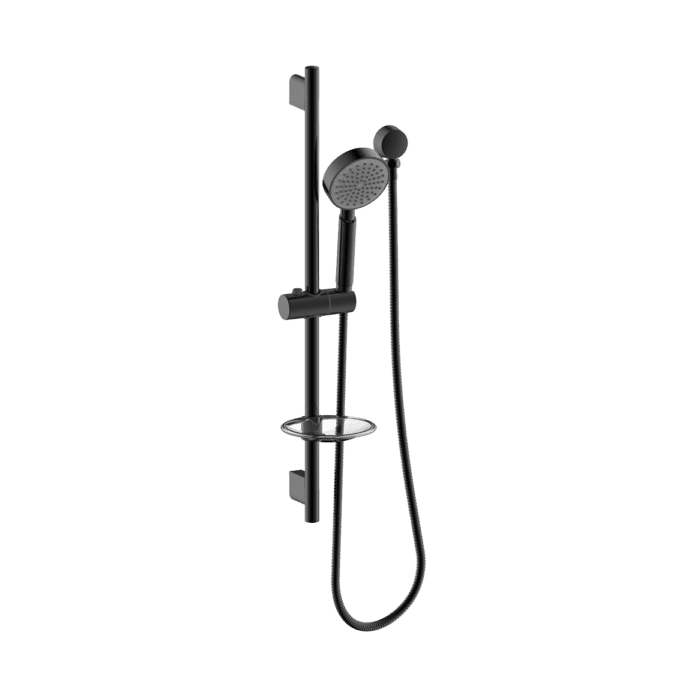 Abey Gareth Ashton ABS Round Rail Shower Single Function - Black