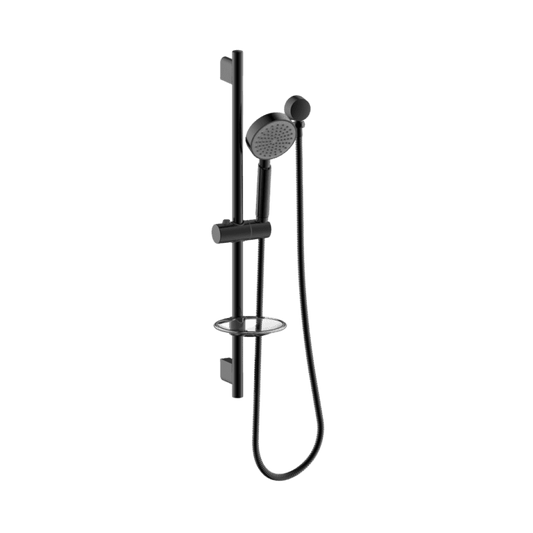 Abey Gareth Ashton ABS Round Rail Shower Single Function - Black