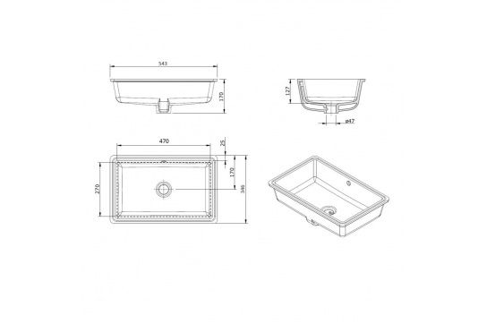 Standard Agres 53 x 34 Under Counter Ceramic Wash Basin