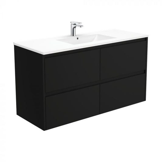Fienza 1200mm Dolce Amato Wall Hung Vanity - Satin Black