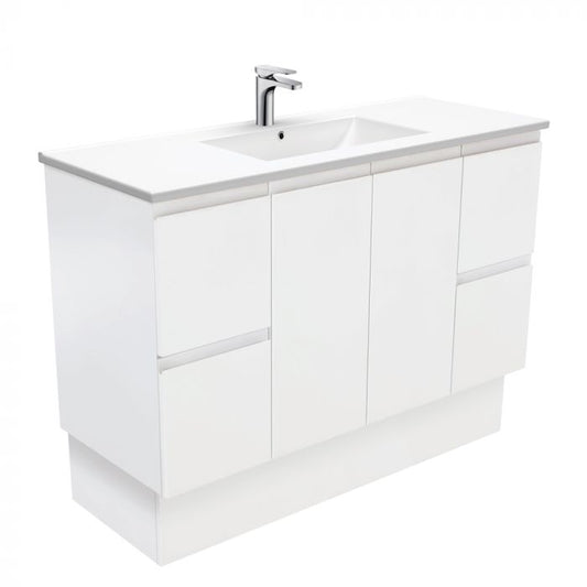 Fienza Dolce 1200mm Satin White Vanity On Kickboard
