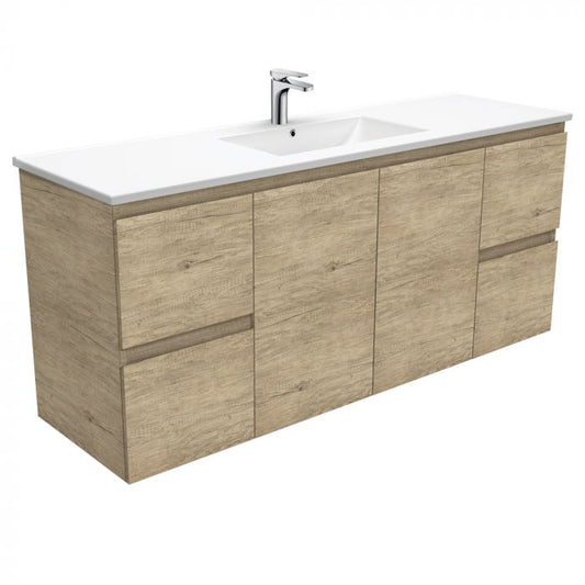 Fienza 1500mm Dolce Edge Fingerpull Wall Hung Vanity - Scandi Oak