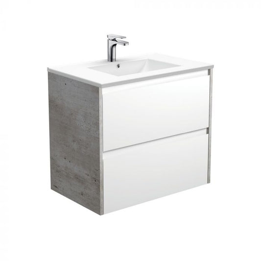 Fienza 750mm Dolce Amato Double Draw Wall Hung Vanity - Industrial Panels