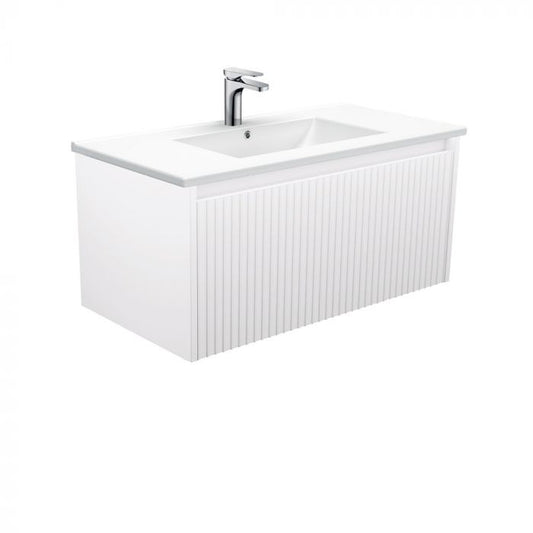 Fienza 900mm Dolce Alina Wall Hung Vanity - Satin White