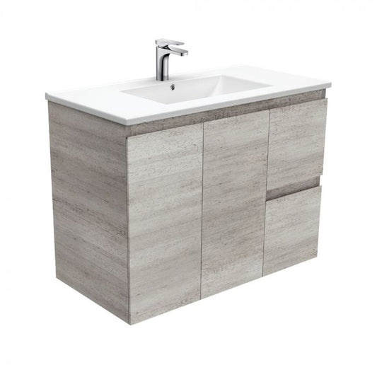 Fienza 900mm Dolce Edge Fingerpull Wall Hung Vanity - Industrial