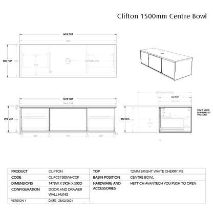 ADP Clifton Wall Hung vanity