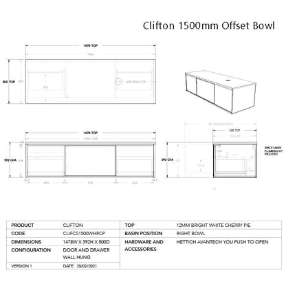 ADP Clifton Wall Hung vanity