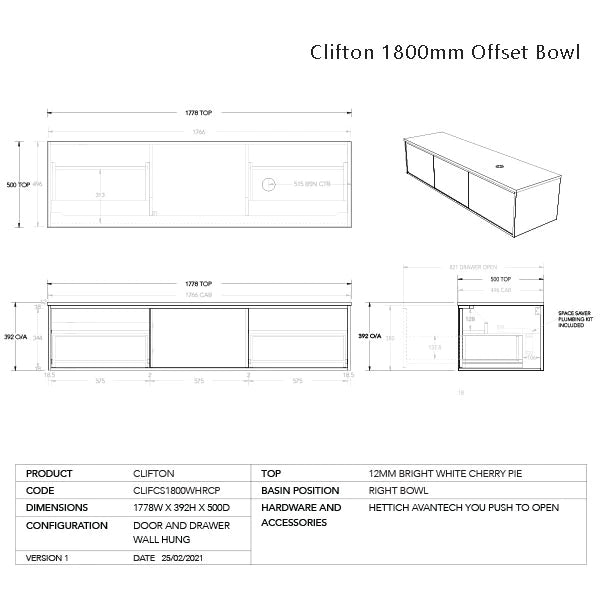 ADP Clifton Wall Hung vanity