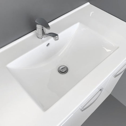 Fienza 1500mm Dolce Fingerpull Wall Hung Vanity - Satin Black