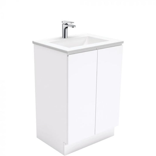 Fienza 600mm Vanessa Top With Fingerpull Cabinet Kickboard - Gloss White
