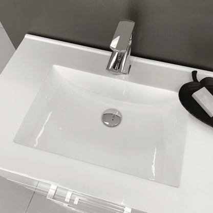 Fienza 900mm Vanessa Top With Fingerpull Cabinet Wall Hung - Satin White