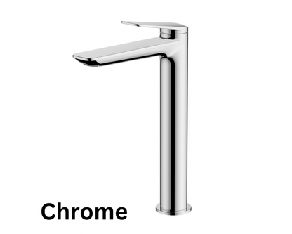 Abey Gareth Ashton Vela High Basin Mixer - Chrome, Black, Brushed Nickel, Brushed Brass, Gun Metal