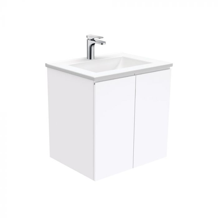 Fienza 600mm Vanessa Top With Fingerpull Wall Hung Cabinet - Gloss White