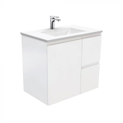 Fienza 750mm Vanessa Top With Fingerpull Cabinet Wall Hung - Satin White