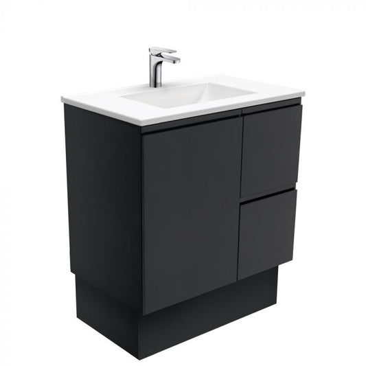 Fienza 750mm Vanessa Top With Fingerpull Cabinet Kickboard - Satin Black