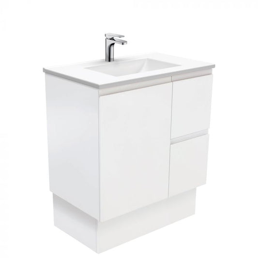 Fienza 750mm Vanessa Top With Fingerpull Cabinet Kickboard - Satin White