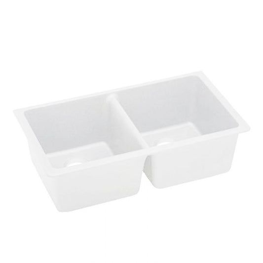 838mm x 476mm Double Bowl Granite Stone Sink White