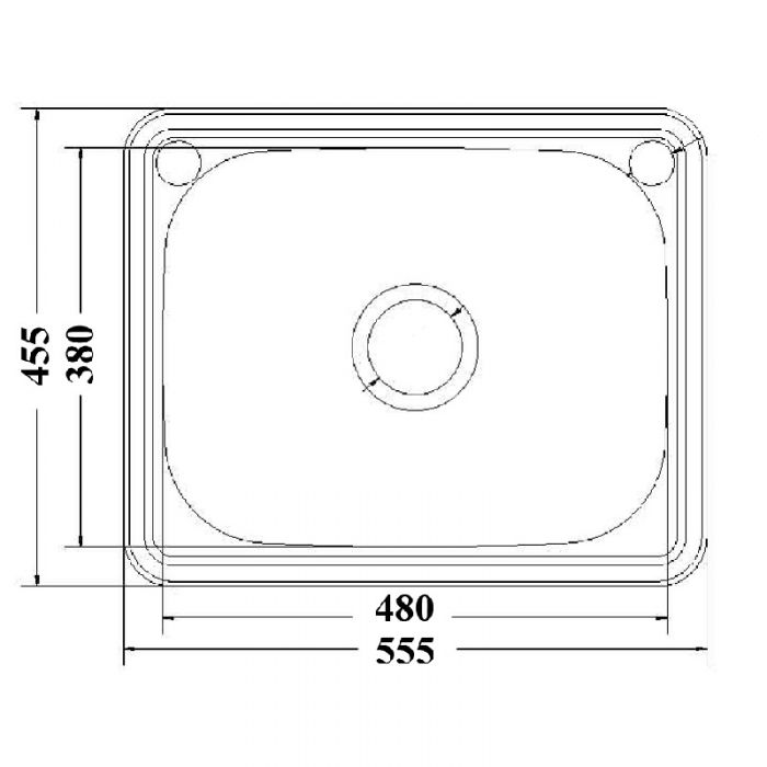 555mm x 455mm 45Ltr Flushline Tub