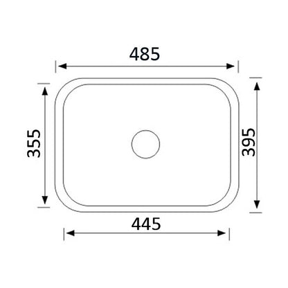 Acl Cora 485mm x 395mm Undermount Kitchen Sink Bowl
